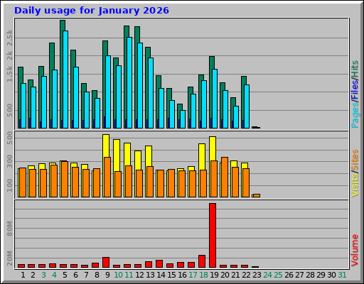 Daily usage for January 2026 Daily usage for January 2026