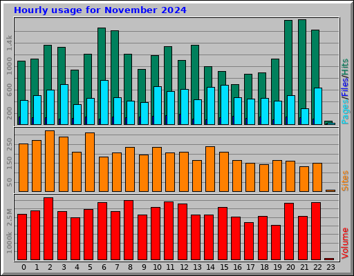 Hourly usage for November 2024