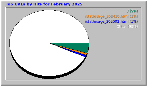 Top URLs by Hits for February 2025