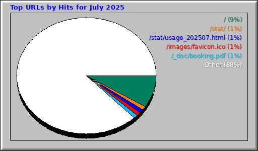 Top URLs by Hits for July 2025