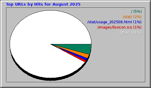 Top URLs by Hits for August 2025