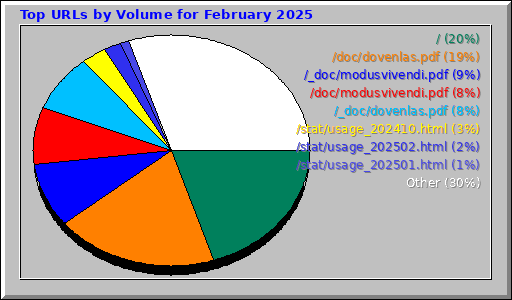 Top URLs by Volume for February 2025